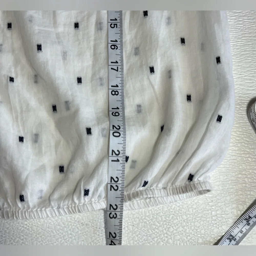 J.Crew White/Blue Women’s Top‎ Blouse Sz XS